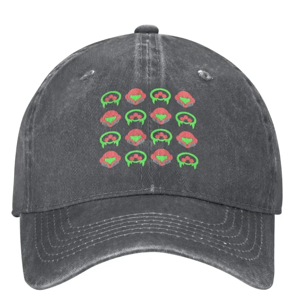 Metroid Game Pattern Baseball Cap Couple Women Sunscreen Trucker Hat Summer Vintage Outdoor Sport Baseball Caps