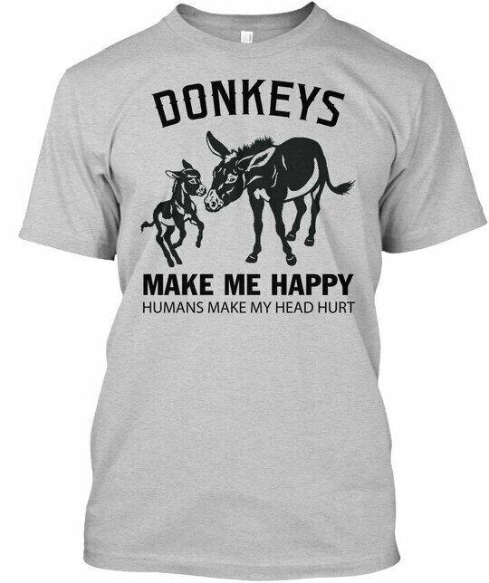 Donkey Donkeys Make Me Happy T Tee Unisex T-Shirt