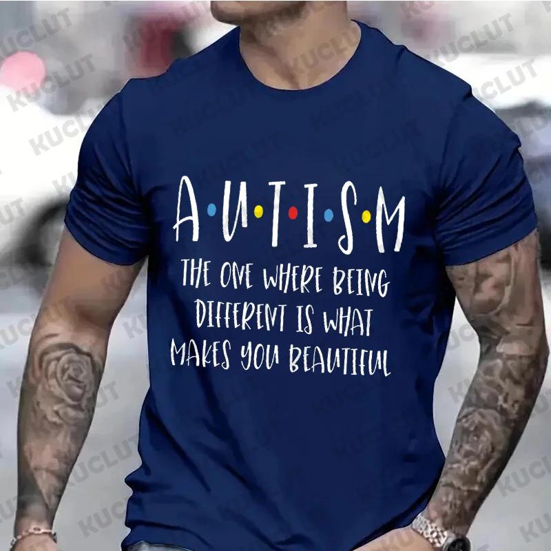Autism Awareness Shirt for Men Women Clothing Rainbow Neurodiversity TShirt Black Tees Autism Acceptance T Shirt Gift Streetwear