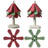 1/3Pcs Tree Shaped Trivet Stackable Christmas Themed Heat Resistant Cup Mat with Stand Hot Dishes Trivets for Dining Table