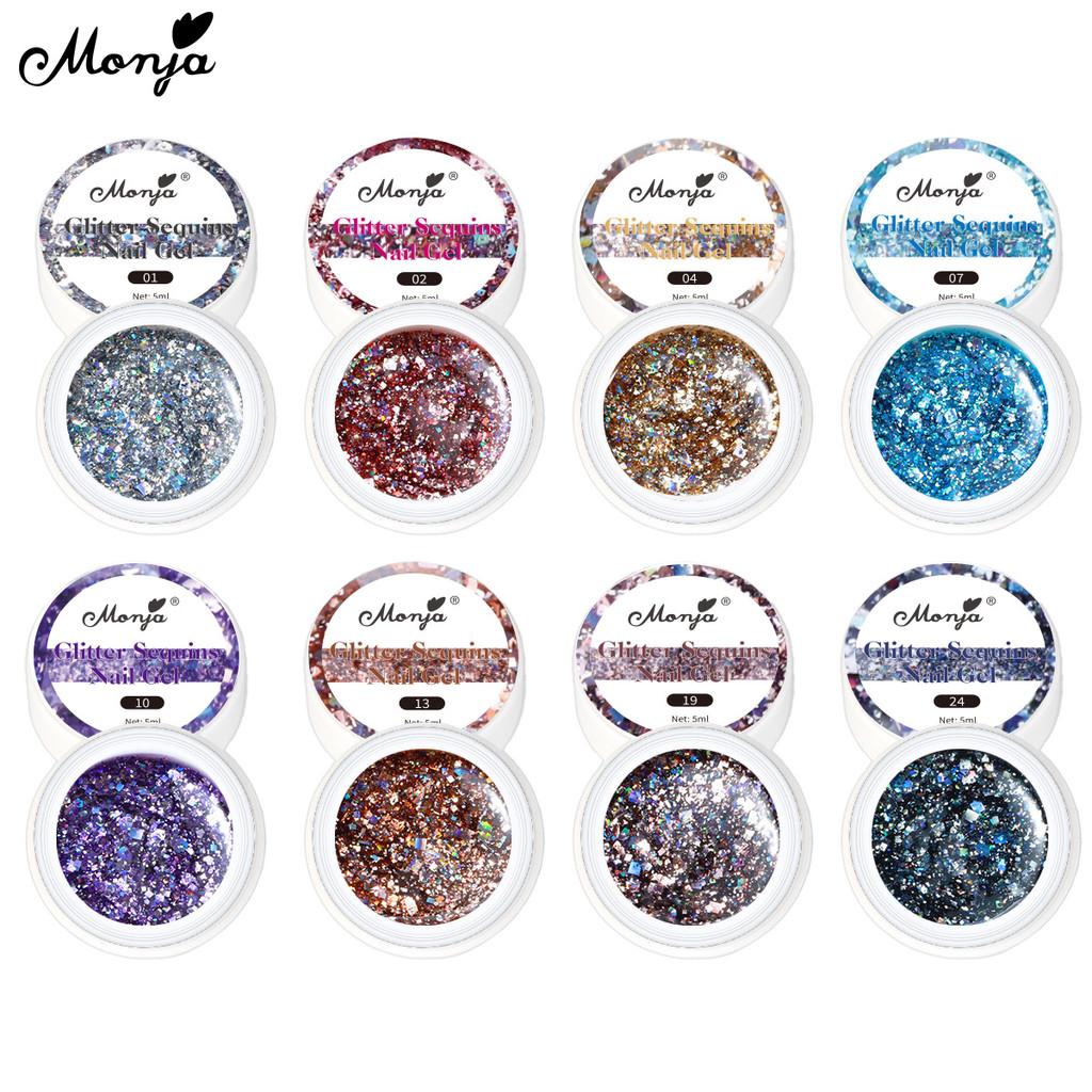 monja 72 Вт светодиодная лампа для сушки ногтей УФ-гель-лак набор для дизайна ногтей блестки пайетки основа верхнее покрытие наклейки декор инструменты для дизайна маникюра своими руками