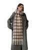 Designer wool plaid scarf women's autumn and winter increase the soft and simple atmosphere pink plaid scarf shawl