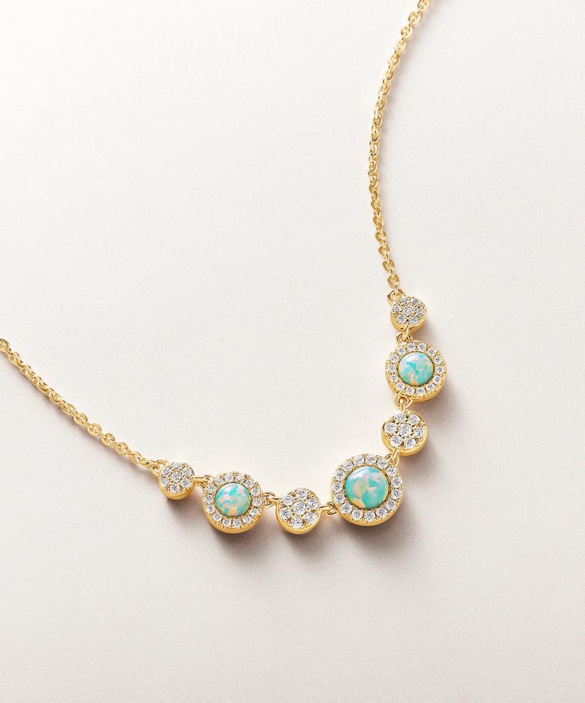 Lola Rose Heliocentric Green Opal Fashion Necklace