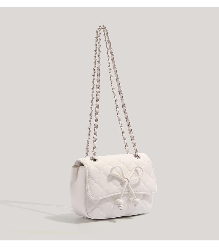2025 Женская Мода Бант Маленькая Квадратная Сумка Кроссбоди - Универсальная и Шикарная с Деталью Цепи