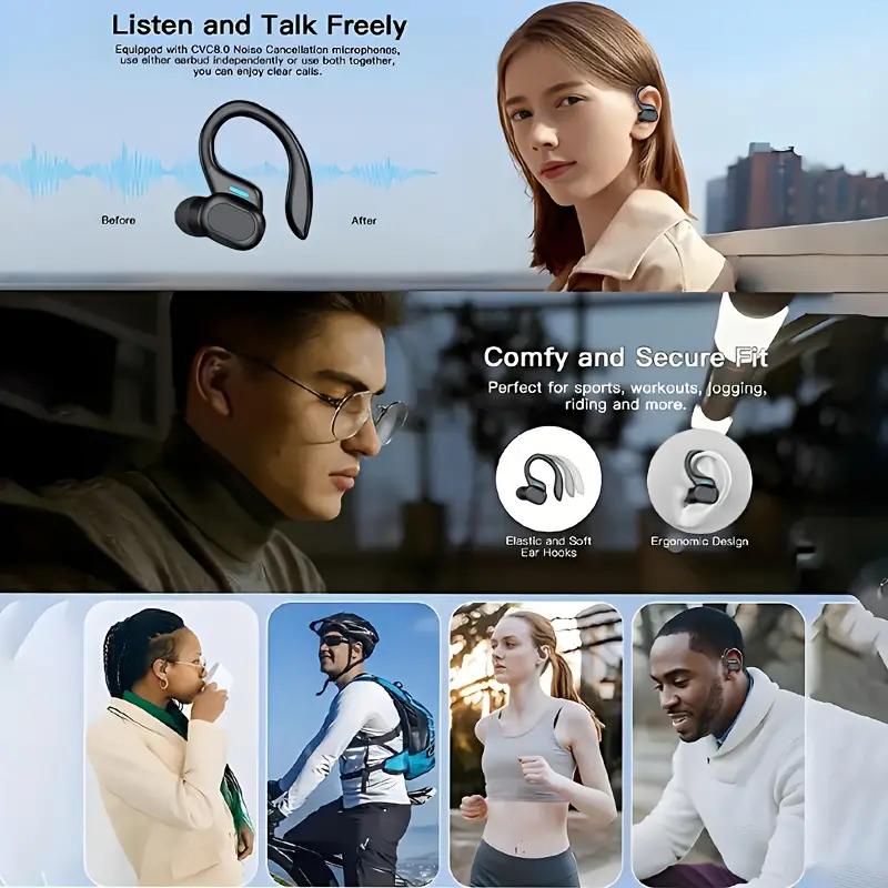 Оригинальные беспроводные bluetooth-наушники с ушным крючком, стерео наушники-вкладыши, спортивная водонепроницаемая гарнитура для тренировок, спорта, бега
