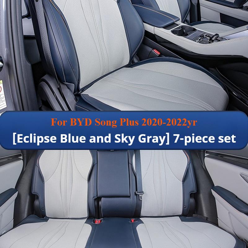 Подходит для BYD Song Plus EV DMI 2020-2025 Автомобильные чехлы на сиденья Кожаные чехлы-подушки Подголовники Подушки для поясницы Антигрязевые коврики