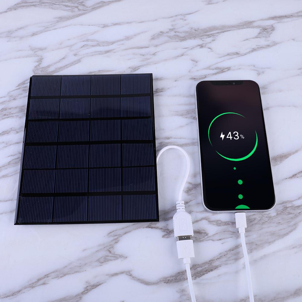 USB Solar Panel Charger 5W 6V Solar Charging Panel Monocrystalline Power Emergency Panels for Mobile Phone/3-5V Battery Charging