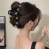 Бархатное сердце из страз, черные волосы, высокий хвост, большая заколка для волос, корейский простой зажим, женский элегантный головной убор, ювелирные изделия