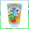 Cartoon Colorful Squares Theme Birthday Party Decorations Rainbow Characters Party Supplie Plates Tablecloth Banners Baby Shower