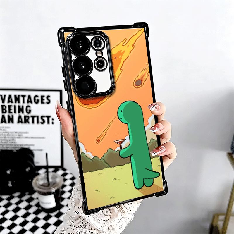 Cartoon J-Joguman Dinosaur Soft Phone Case For Samsung Galaxy S26 Ultra S25 Edge S24 FE S23 Plus S22 S21 + S20 Plating Anti-Fall