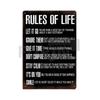 Вдохновляющие фразы Металлическая табличка-10 золотых правил-7 правил жизни-Заметки об успехе-Английский плакат для декора стен офиса компании