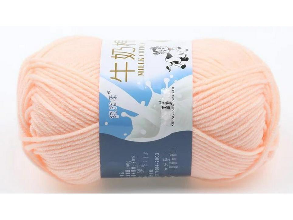 Комплект из 5 нитей детской шерстяной шапки и шарфа из молочной хлопковой пряжи средней толщины, ручная работа