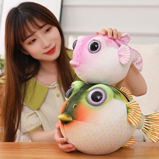 26/33/43cm Fashion Accompany Sofa Ornament Cozy Touch Cartoon Animal Pillow Puffer Fish Plush Toy for Girl Children