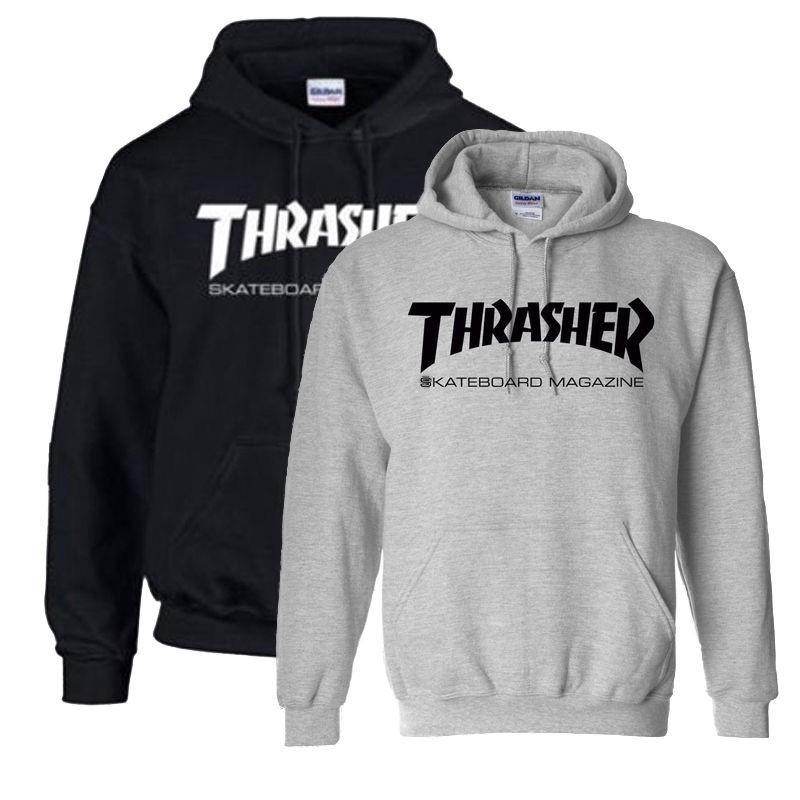 К Толстовка Мужская С Капюшоном Хип-хоп Скейтборд Trasher Женская Монохромная Толстовки 2 Куртки