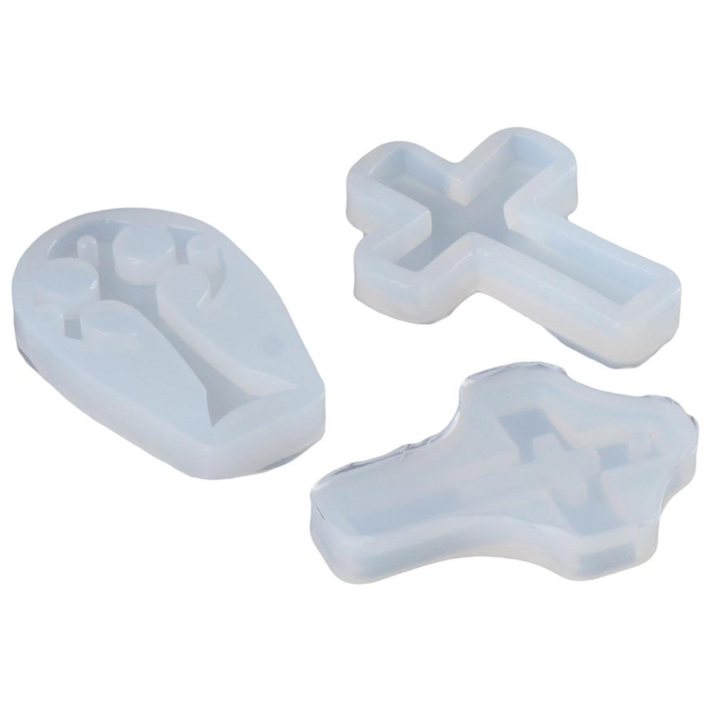 5pcs Silicone Silicone Molds Set White Cross Resin Molds Cross Shape Silicone Mould DIY Decorative