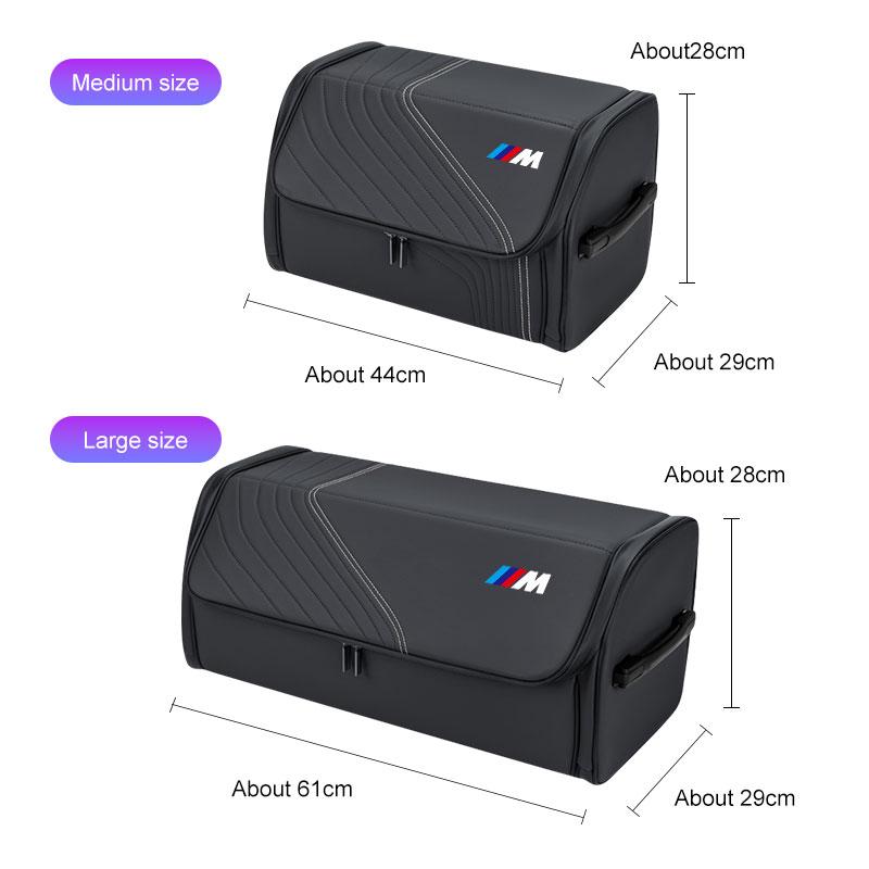 CMU2 For BMW M M3 M4 M5 M6 E34 E36 E46 E60 Z4 E90 E84 F10 X1X3 X5 Car Trunk Organizer Storage Box Large Capacity Folding Leather Box