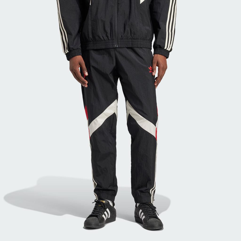 adidas Оригинальные спортивные брюки SS24 Manchester United Track Series Retro на шнуровке с цветными блоками, повседневные трикотажные брюки для мужчин, черные IS6527