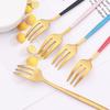6 шт. мини-набор вилок для фруктового торта, закусок из нержавеющей стали, чай, набор вилок для фруктов, десертная вилка, белое золото, маленькая вилка для салата, посуда