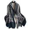 Imitation Cashmere Flowers Retro Simple Texture Printing Double-Sided Warm Scarf Shawl Outer Cover Women