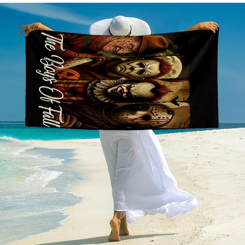Ultra-Soft Beach Towel with Halloween horror Theme,Ideal for Pool - Camping, Diving - Perfect Travel Essential, Vibrant Beach Towel.