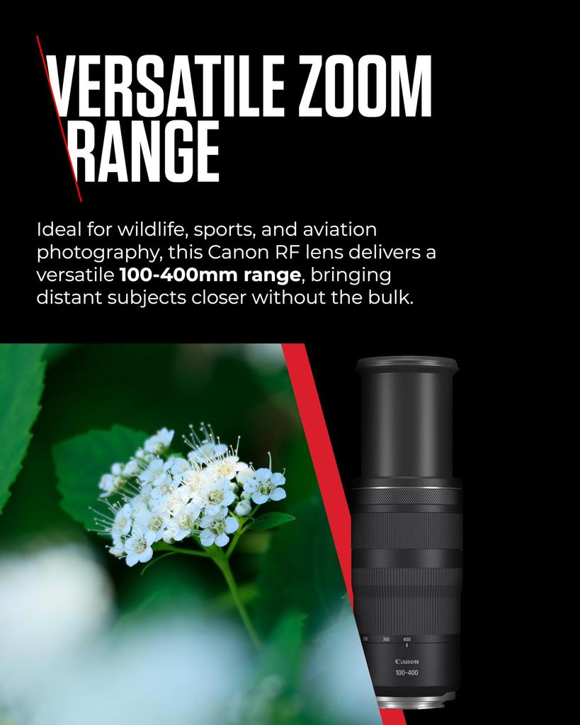 Canon RF IS USM Lens for Canon R System Cameras Ideal for Wildlife Action and Aviation 100-400mm F5.6-8 - Photography, Sports,