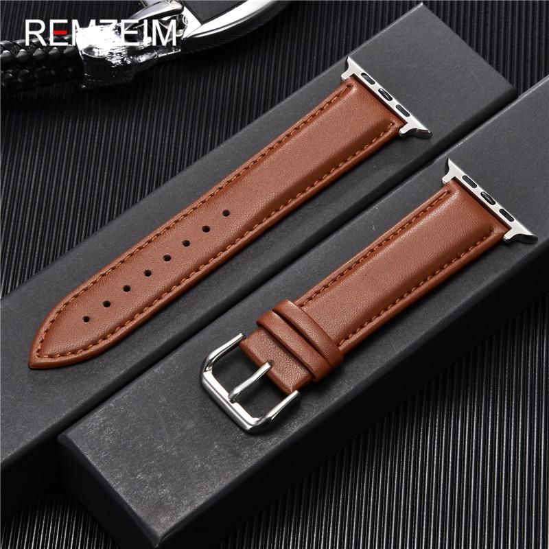 Calfskin Genuine Leather Watchband 38mm 40mm 41mm for Iwatch 8 7 6 5 4 3 SE Replace Wrist Strap 42mm 44mm 45mm for Apple Watch