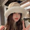 Hat Women'S Velvet Thickened Warm Bucket Hat Fashion Versatile Ear Protection Hat Show Face Small Mongolian Hat Tide