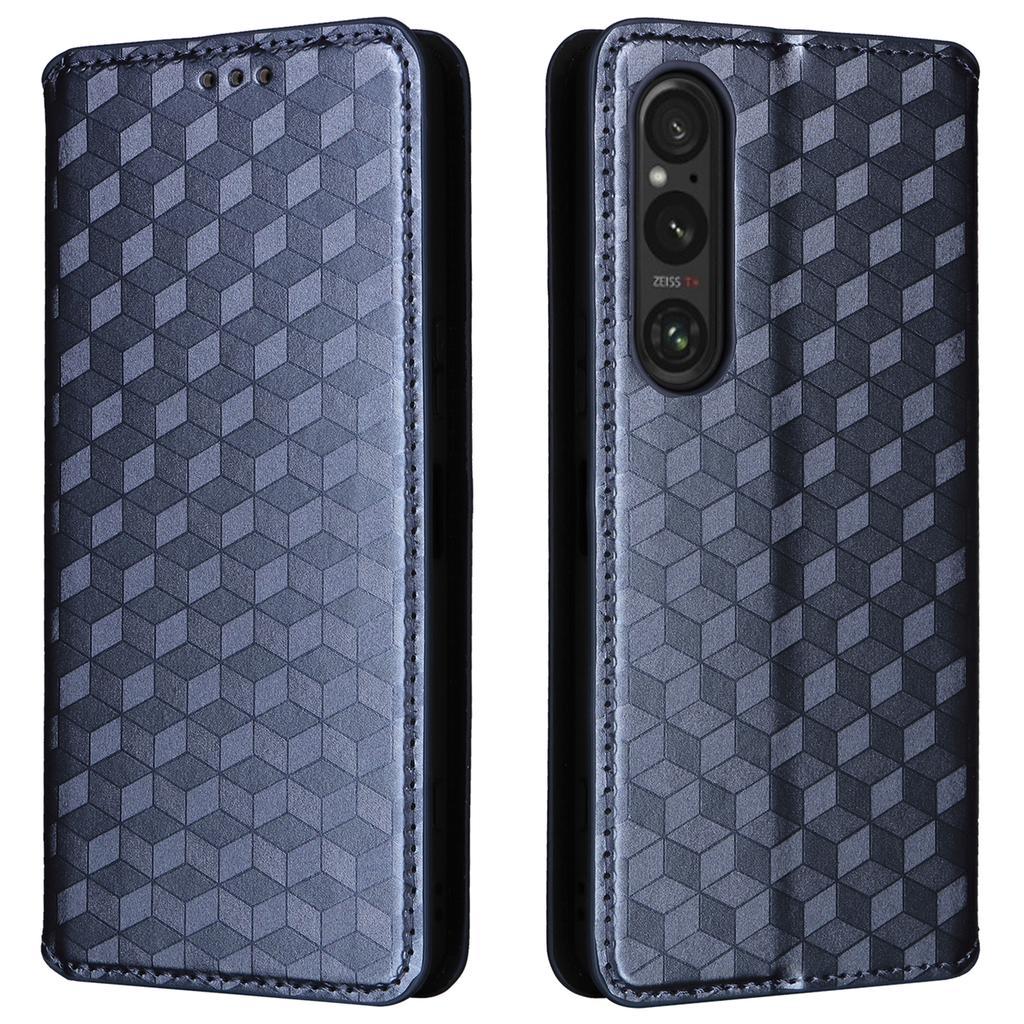 Чехол для Sony Xperia 1 VI с ромбовидным узором, магнитным закрытием, кожаный кошелек-обложка для телефона