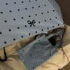 Polka Dot Bow Folding Umbrella Sun Protection Hand Operated Parasol Dual-purpose Sunshade  Travel