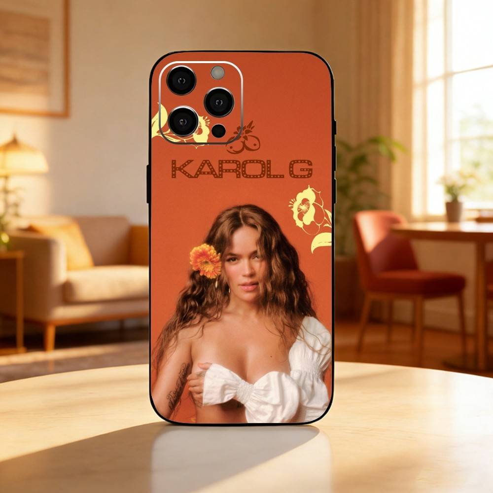 K-Karol G Amargura Чехол для телефона для iPhone17,16,15,14,13,12 Plus,Max Мягкий силиконовый черный чехол