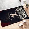 Slasher to Prevail Black Metal Polyester Carpet, Soft Indoor Mat for Office Chair, Living Room, Computer Desk - Decorative Home Office Rug Design