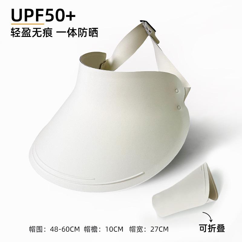 Бесследная интегрированная шляпа от солнца Женская шляпа от солнца с защитой от УФ-лучей Летняя шляпа с широкими полями Пустая сверху Сворачиваемая шляпа от солнца