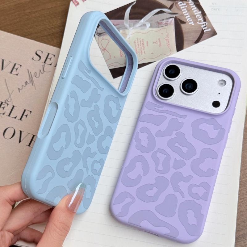 Candy Liquid Silicone Leopard Print Soft Case for iPhone 17 Air 16 17 15 14 13 12 11 Pro Max 17Pro Plus Shockproof Bumper Funda