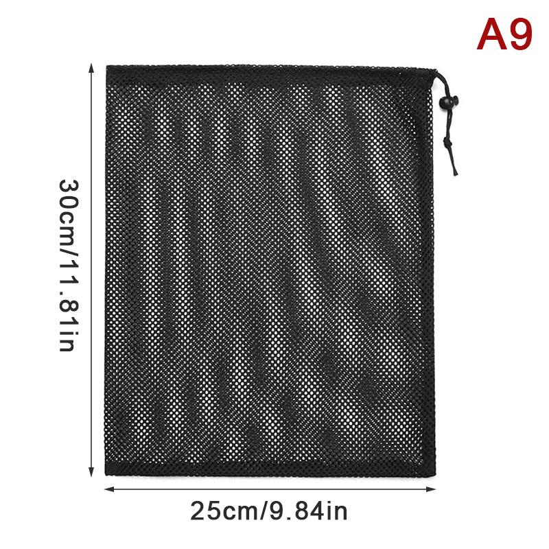 Черно-белая прочная сетчатая сумка на шнурке для хранения, многоцелевой мешок для дома, путешествий, активного отдыха, белья, вещей