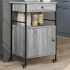 VidaXL Kitchen Cart, Shelf with Wheels, Service Cart, Indoor Living Room Bathroom Storage Furniture, Sonoma 842394