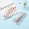 "Rose Gold Transparent Fashion Light Luxury Stapler for Office & Student - Labor-Saving 24/6 Binding Machine"