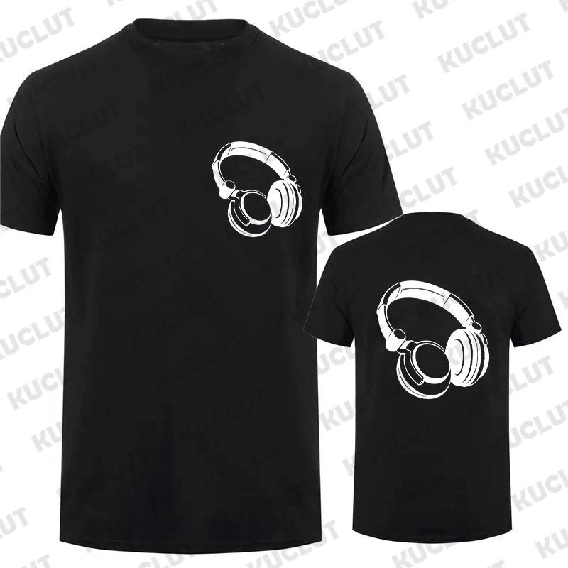 2024 New Headphones Print Casual Short-Sleeved Men's T-Shirt Music DJ Graphic Tee Gift Tshirt Funny Tee Shirt Vintage Streetwear