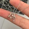 ANENJERY Серебряный цвет, блестящая звезда, циркон, кулон, ожерелье для женщин, прозрачная милая цепочка на ключицу, ювелирные изделия