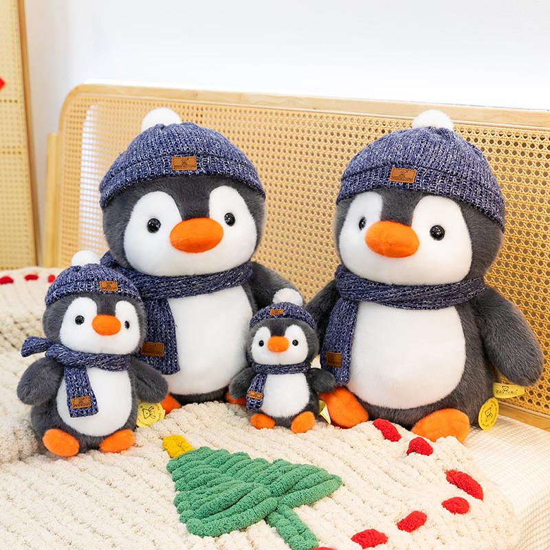 Penguin Plush Toy With Hat And Scarf For Kids Gift And Ocean Aquarium Souvenir