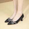 Модные туфли-лодочки с острым носком и средним каблуком для женщин, весна и осень, со стразами, быстрая доставка, удобные, элегантные, 39 размер