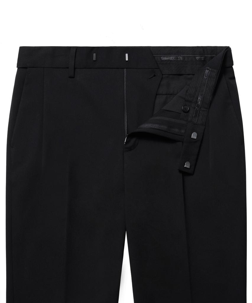 MUSINSA STANDARD Wide Hidden Banding Crop Slacks [Black]