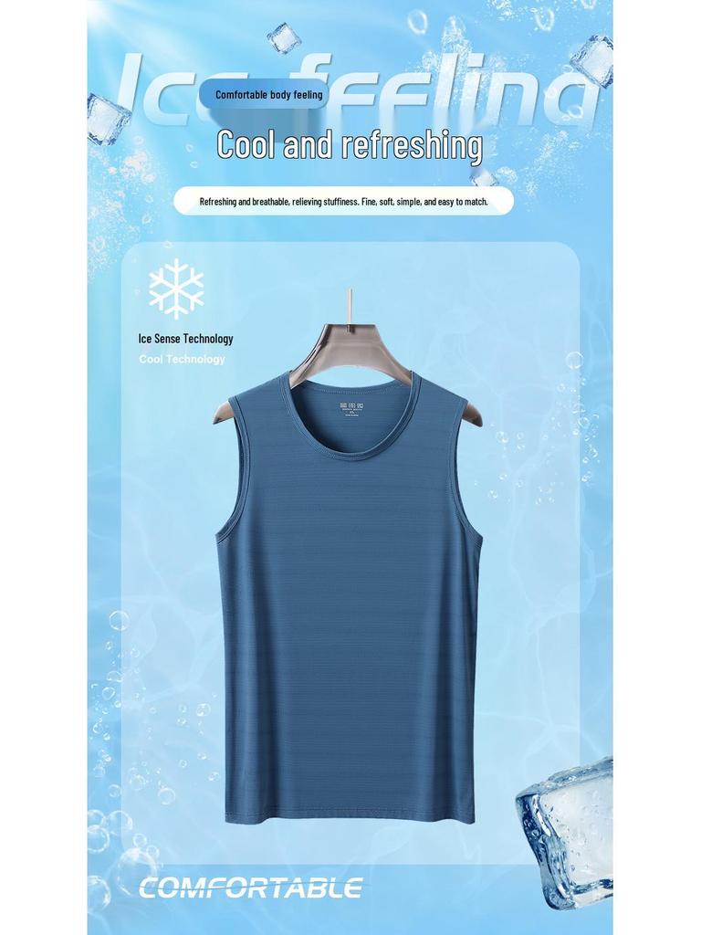 Men's Plus Size Quick-Dry Ice Silk Sleeveless Running Vest
