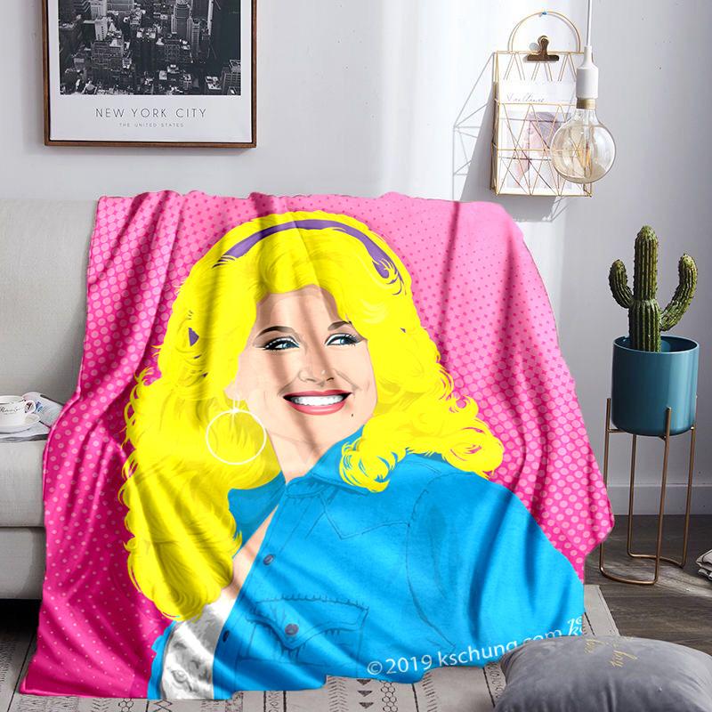 Dolly-Parton Leopard Print Blanket Lightweight Flannel Bedding Blanket Perfect for Travel, Camping, Living Rooms, Offices, Sofas, Fan Christmas gift