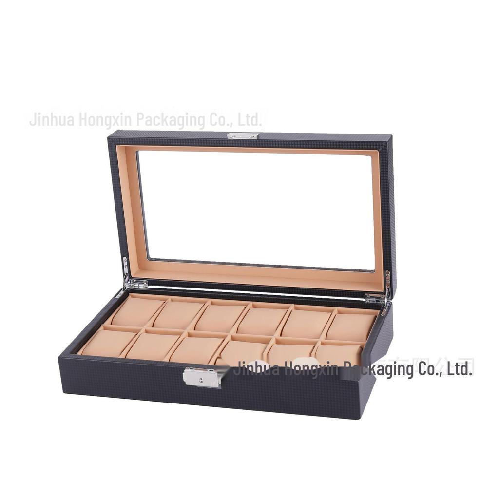Роскошная многопозиционная шкатулка для часов и ювелирных изделий из углеродного волокна