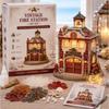 Handmade Christmas Sea Glass Lighthouse Decor LED Light Home Tabletop Ornament Festive Holiday Gift