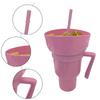 Popcorn Drink Cup Stadium Tumbler with Snack Bowl 2 In 1 Snack Drink Cup with Straw Leakproof Snack Cup Reusable Cinema Beverage Popcorn Cup