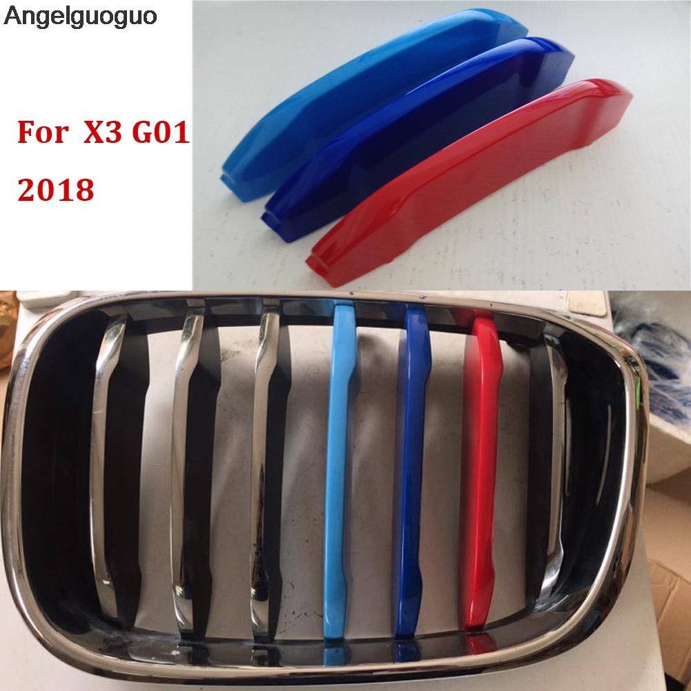 3D-накладка на переднюю решетку автомобиля, спортивные полоски, наклейки для BMW X3 F25 G01