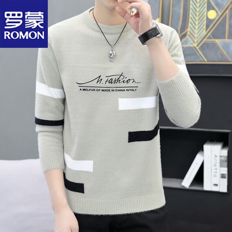 ROMON Men's Autumn/Winter Crew Neck Knitted Sweater