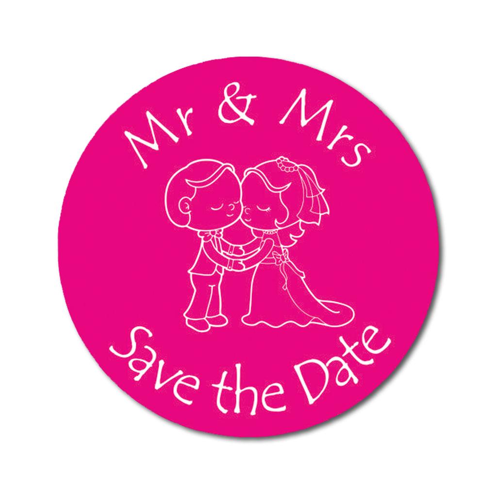 Darling Souvenir Round 45 Pieces Wedding Couple Save The Date Stickers Envelope Seals DIY Party Favor - Black