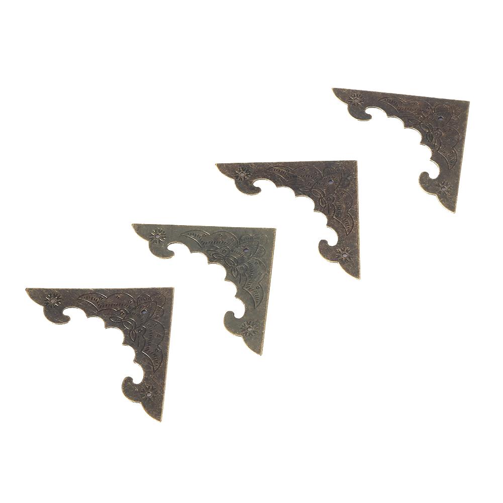 12 шт. деревянная шкатулка для ювелирных изделий подарочный футляр бронзовые угловые декоративные протекторы защитная крышка S